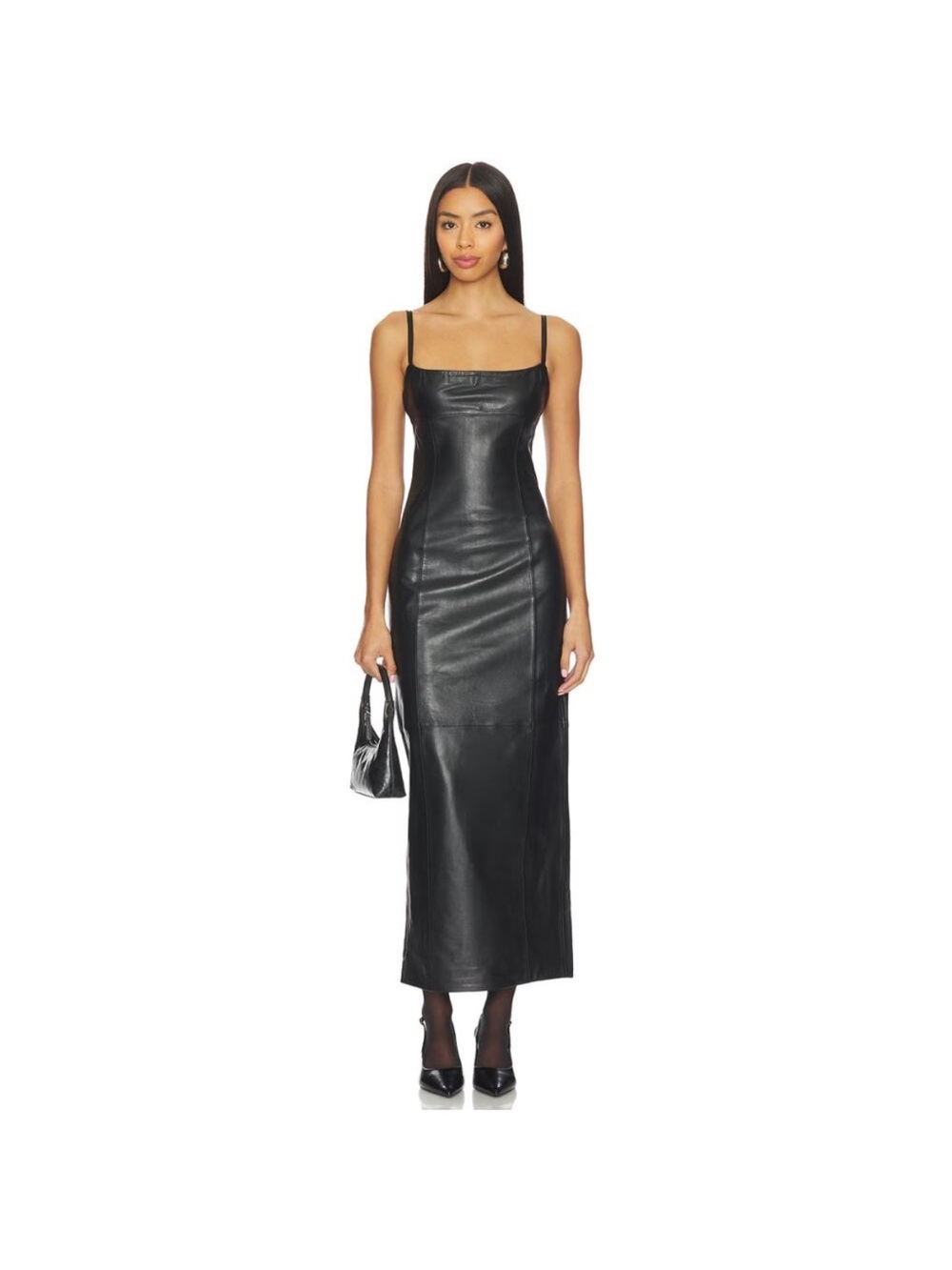 Miaou - Black Leather Thais Dress